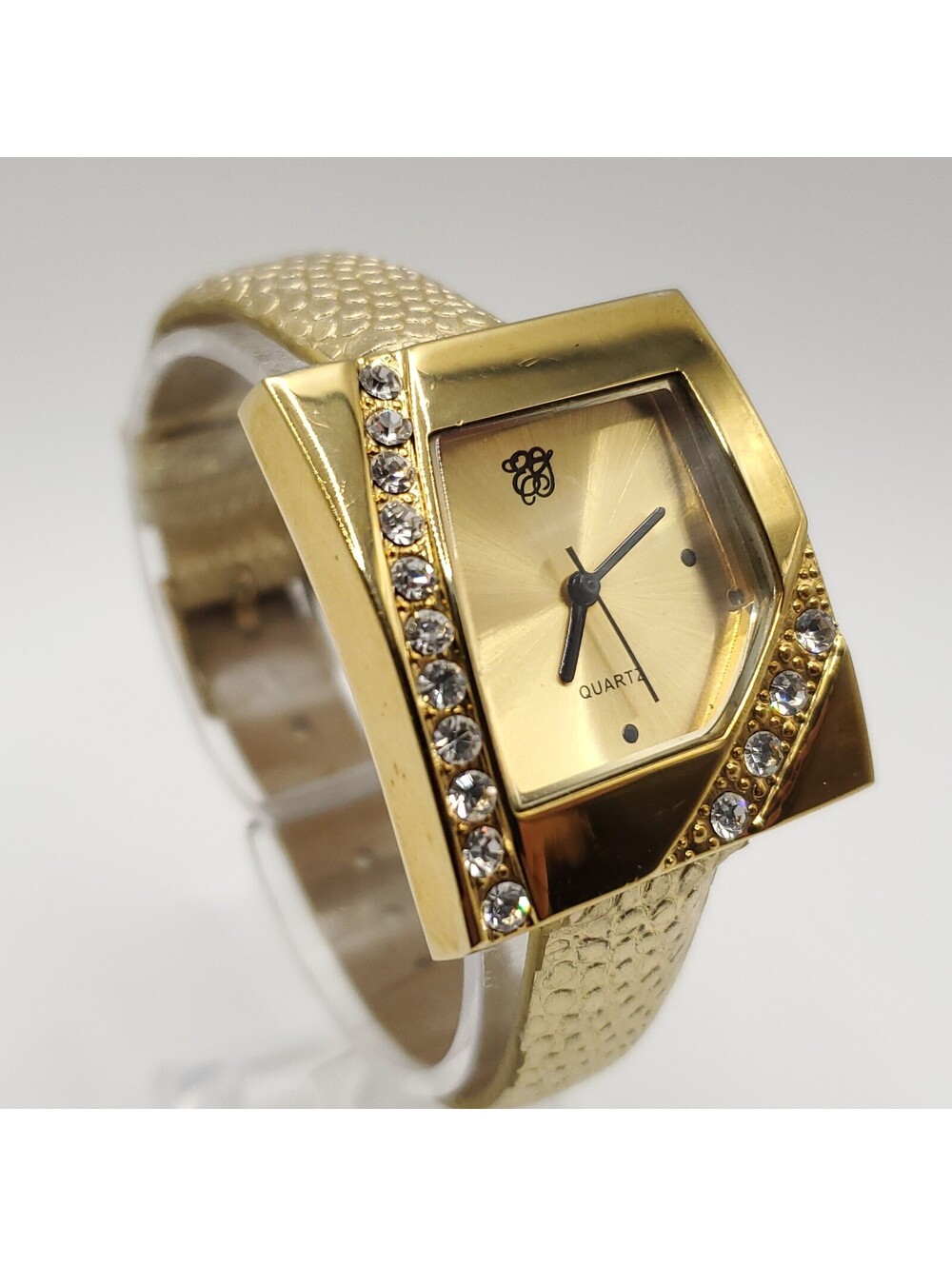 Elizabeth Taylor Quartz Womens Watch 29mm Square Gold Tone New Battery